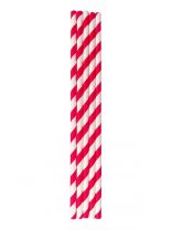 Paper Straws Red and White Striped