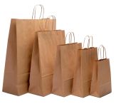 Large Brown Kraft Twist Handle Carrier Bags (Wide Base)