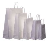 Jewellery White Kraft Twist Handle Carrier Bags