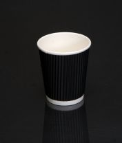 8oz Black Ripple Coffee Cup