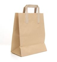 Small Brown Kraft Paper Tape Handle Carrier Bags
