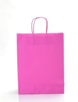 Medium Pink Kraft Twist Handle Carrier Bags