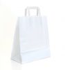 Medium White Kraft Paper Tape Handle Carrier Bags