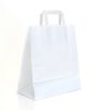 Small White Kraft Paper Tape Handle Carrier Bags
