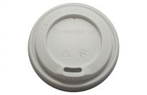 White Compostable Lids To Fit 8oz Cup