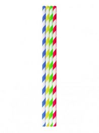 Multi Coloured Striped paper straws