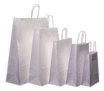 Small White Kraft Twist Handle Carrier Bags