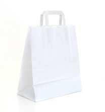Large White Kraft Paper Tape Handle Carrier Bags